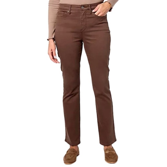 NYDJ High Rise Billie Mini Bootcut Jean - Coffee Bean SIZE TALL 0 - Picture 1 of 9
